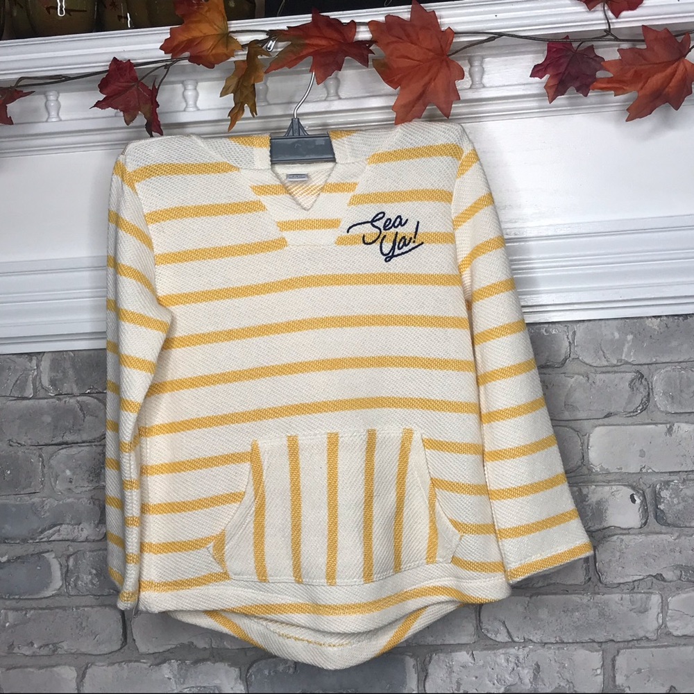 Old Navy Striped Graphic Cali-Fleece Hoodie S 6-7 - Picture 6 of 8
